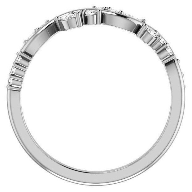 Round & Marquise Moissanite Accented Stackable Band - stack113 ...