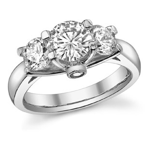 Pear 3-Stone Moissanite Engagement Ring - enr731-pear - MoissaniteCo.com