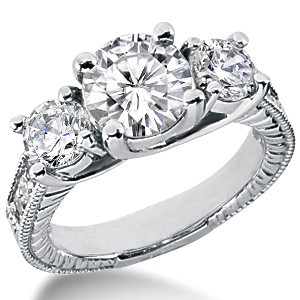 Round Pave Style U-Prong Moissanite Eternity Band - eband085a ...