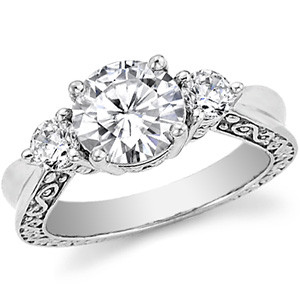 Moissanite V-Shape Stackable Band - stack143 - MoissaniteCo.com