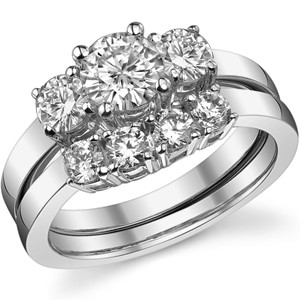 Moissanite V-Shape Stackable Band - stack143 - MoissaniteCo.com