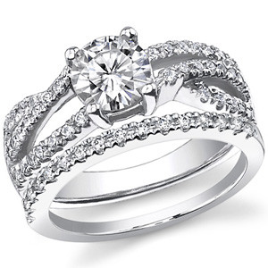 14k Rose And White Gold Stacked Multi Band Vintage Diamond Engagement Mullen Brothers