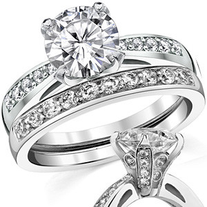 pave wedding set