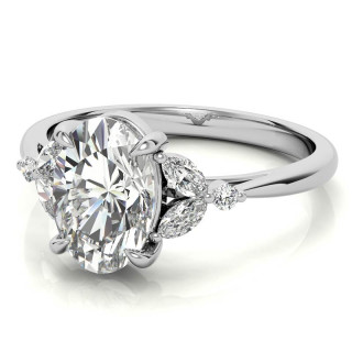 Oval and Marquise Moissanite Cathedral Engagement Ring - enr905 ...