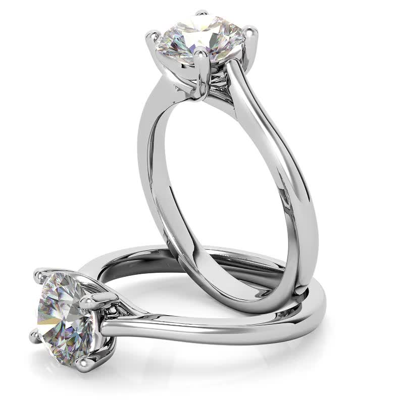 Oval Petite Four Prong Solitaire