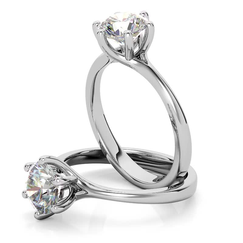Designer Style 6 Prong Trellis Round Solitaire Ring - sol404 ...