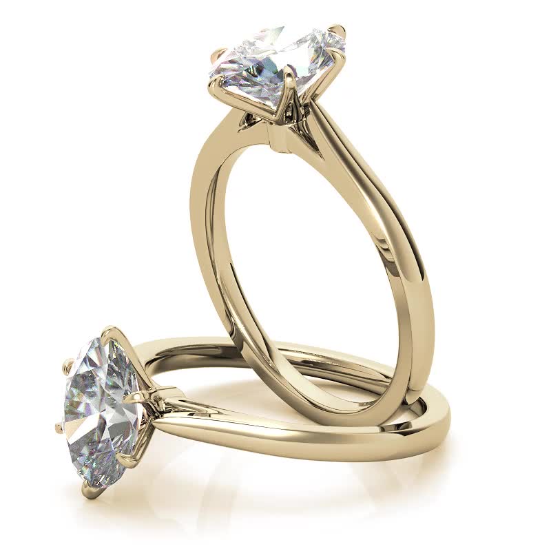 6-Prong Cathedral Oval Moissanite Solitaire Ring - sol459 ...