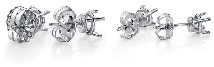 Platinum Replacement Earring Backs Push Diamond Stud Earrings